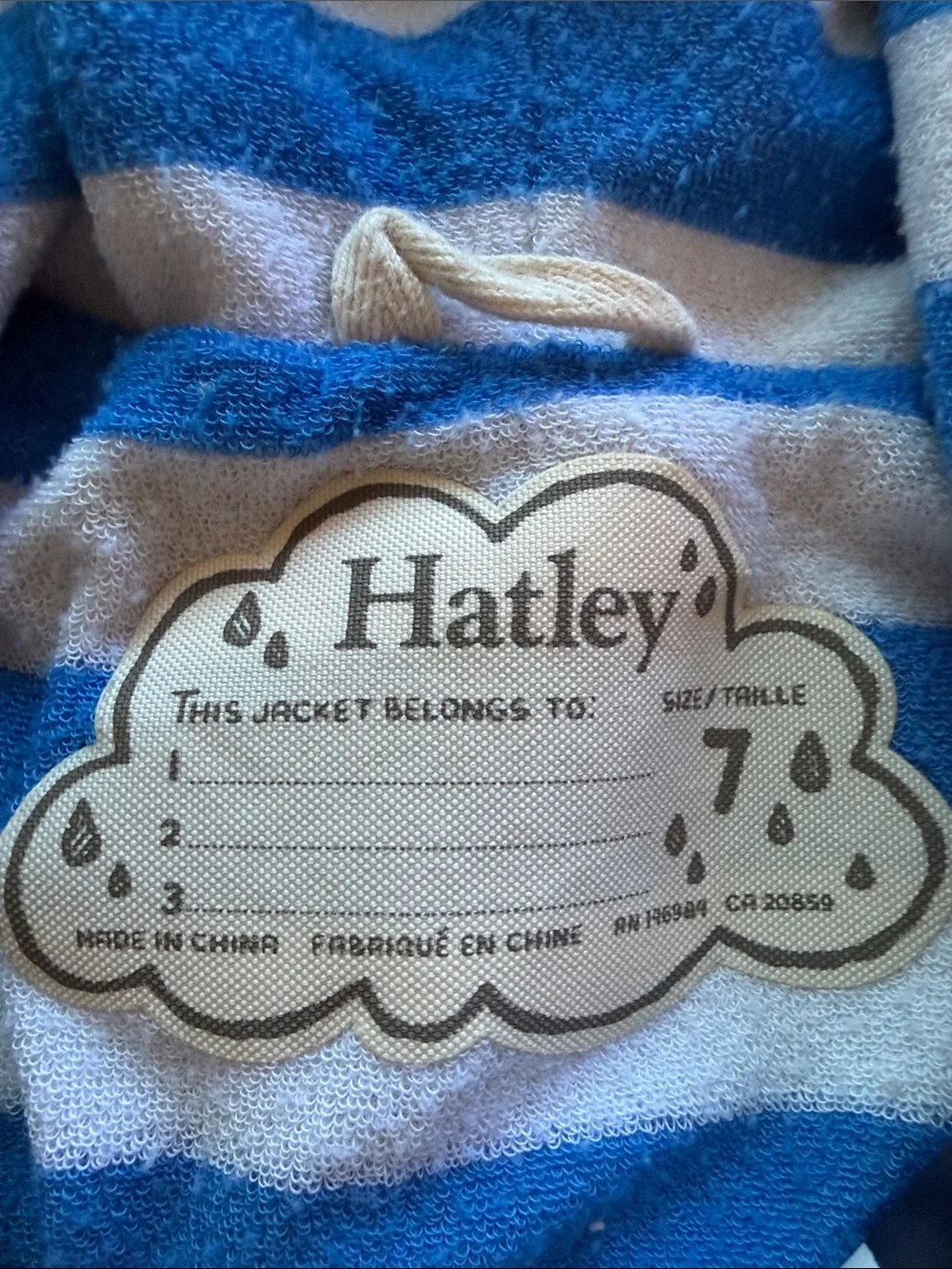 Hatley Blue and White Striped Kids Jacket